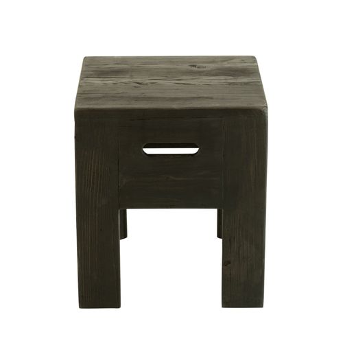 Tabourets En Bois Massif Carrés (lot De 2) - Terra