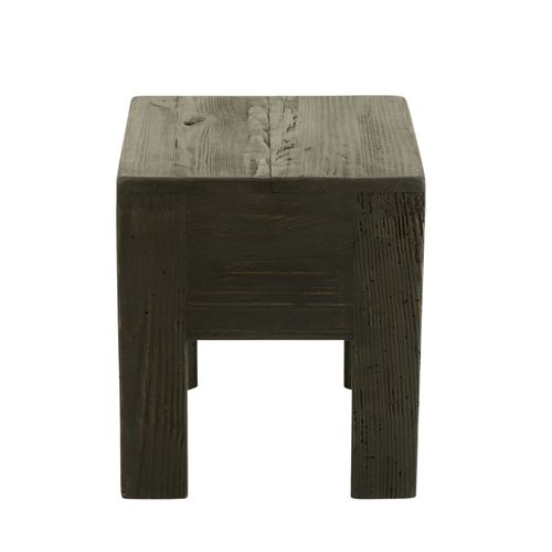 Tabourets En Bois Massif Carrés (lot De 2) - Terra