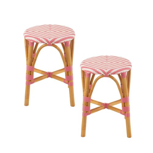 Tabourets Parisiens Avec Assise Tressée (lot De 2) - Montmartre