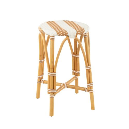 Tabourets De Bar Parisiens Assise Tressée Rayures (lot De 2) - Montmartre