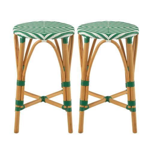 Tabourets De Bar Parisiens Assise Tressée (lot De 2) - Montmartre