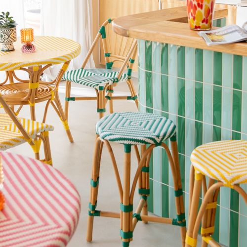 Tabourets De Bar Parisiens Assise Tressée (lot De 2) - Montmartre