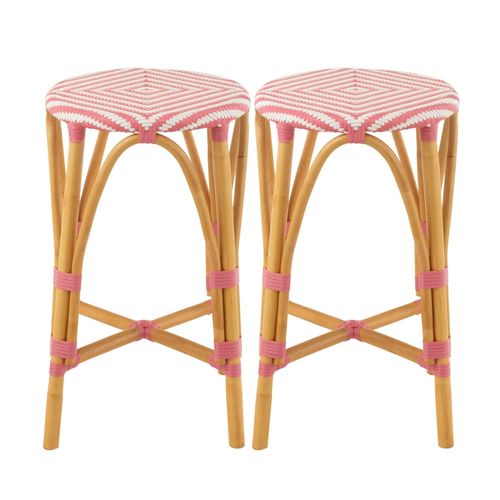 Tabourets De Bar Parisiens Assise Tressée (lot De 2) - Montmartre