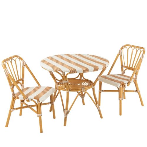 Table Ronde Parisienne Tressée Rayures D90 2 Places - Montmartre