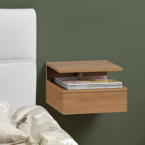 Chevet Suspendu En Bois 1 Tiroir 1 Niche - Aslan
