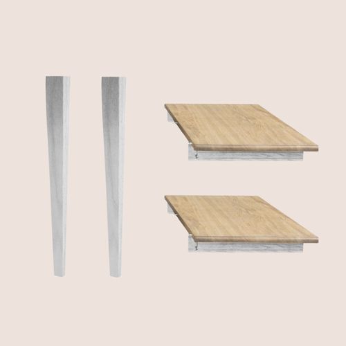 Lot De 2 Rallonges Bois Table Ronde D115 Pieds Fuseau - Victoria