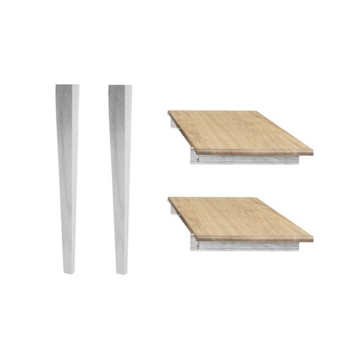 Lot De 2 Rallonges Bois Table Ronde D115 Pieds Fuseau - Victoria