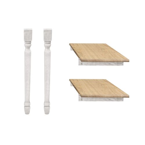 Table Ronde 6 Pieds Tournés D115 + 3 Rallonges Bois - Victoria