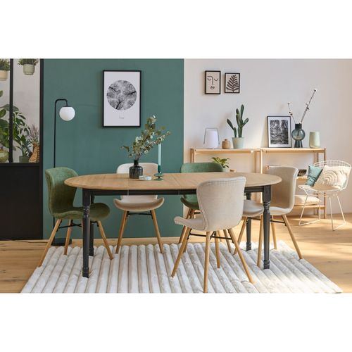 Table Ronde En Bois 6 Pieds Tournés D105 + 3 Rallonges Bois - Victoria