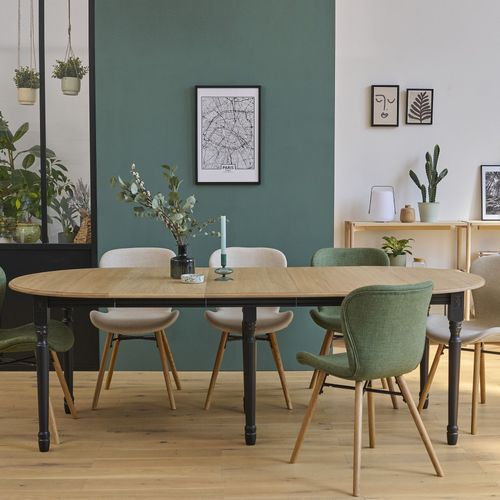 Table Ronde En Bois 6 Pieds Tournés D105 + 3 Rallonges Bois - Victoria