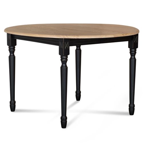 Table Ronde En Bois 6 Pieds Tournés D105 + 3 Rallonges Bois - Victoria
