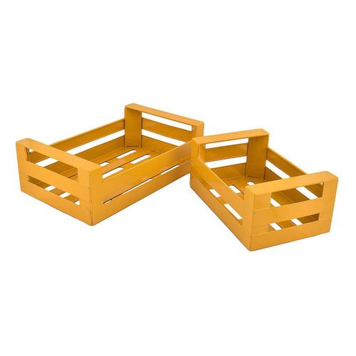 Cagette En Métal Coloré (lot De 2) Moutarde