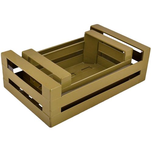 Cagette En Métal Coloré (lot De 2) Olive