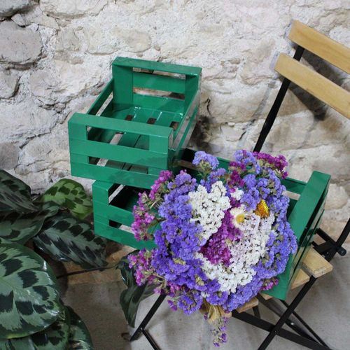 Cagette En Métal Coloré (lot De 2) Vert Tamegroute