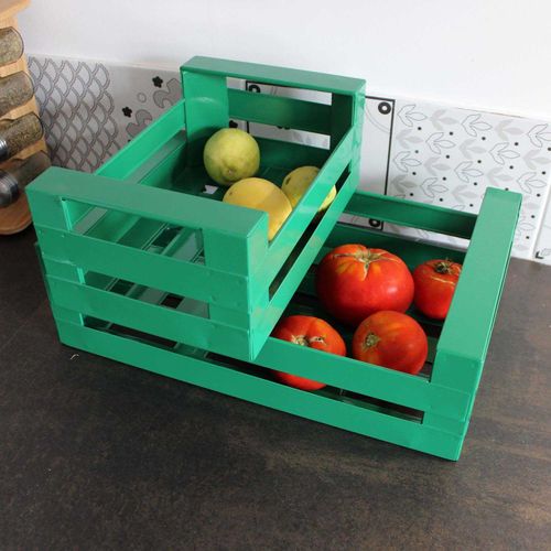 Cagette En Métal Coloré (lot De 2) Vert Tamegroute