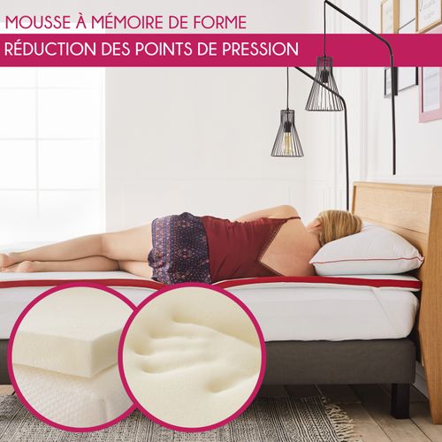 Surmatelas Mémoire De Forme 160x200 Cm - Epaisseur 5 Cm - Déhoussable