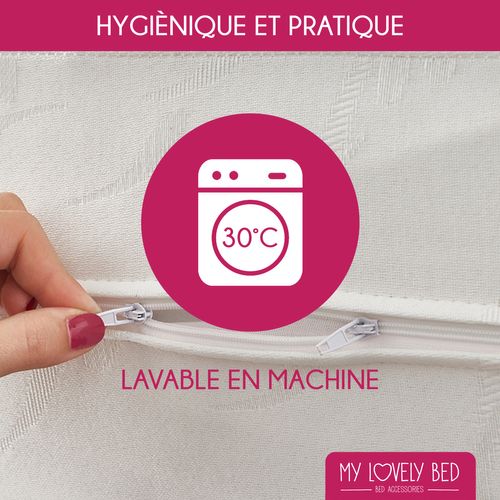 Rénove Matelas 140x190/200 Cm - Housse Complète - Anti Acarien - Coton - Zip De Fermeture