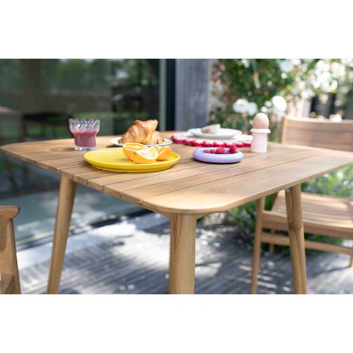 Table De Jardin Carrée 2/4p En Teck Massif Naples