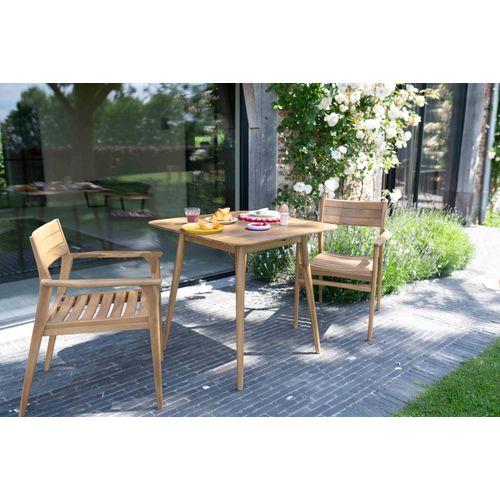 Table De Jardin Carrée 2/4p En Teck Massif Naples