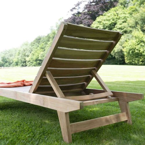 Bain De Soleil En Teck Massif 205cm Ocean