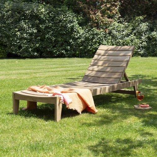 Bain De Soleil En Teck Massif 205cm Ocean