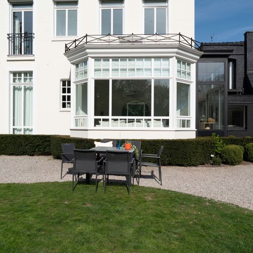 Ensemble 4/8p En Full Aluminium Gris Avec 6 Fauteuils Modulo