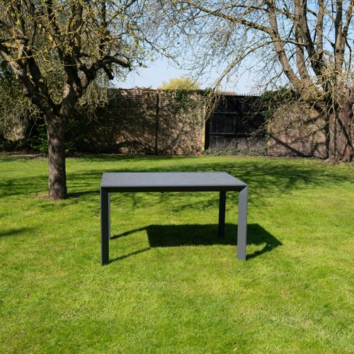Table De Jardin 6/10p En Full Aluminium Gris Modulo