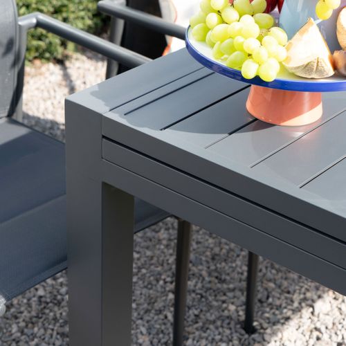 Table De Jardin 4/8p En Full Aluminium Gris Modulo