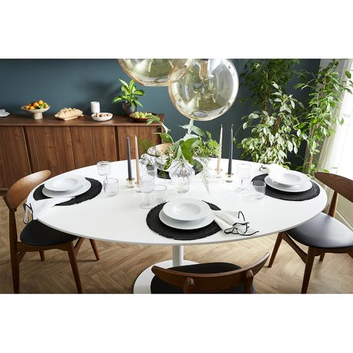 Table à Manger Design Blanche Ovale L170 Cm Halia