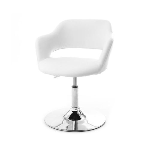 Chaise Pivotante Design Blanc Et Acier Chromé Jessy