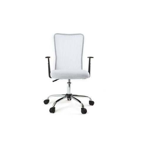 Fauteuil De Bureau à Roulettes Design En Mesh Blanc Et Acier Chromé Pluz