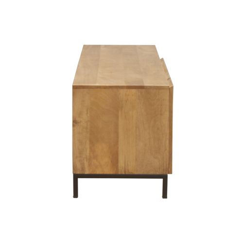 Meuble TV Industriel En Bois Manguier Massif Et Métal L145 Cm Ypster