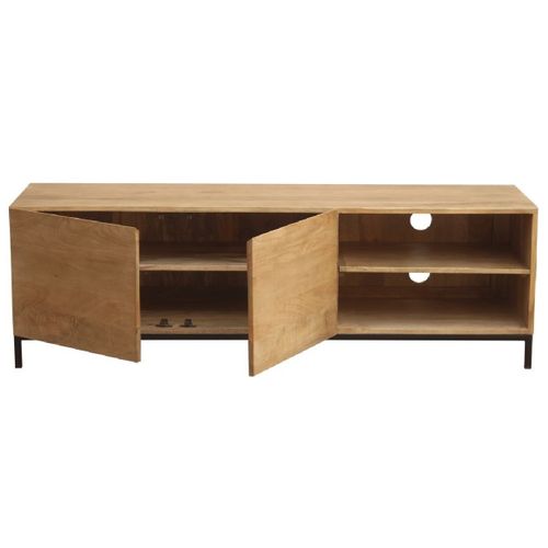 Meuble TV Industriel En Bois Manguier Massif Et Métal L145 Cm Ypster