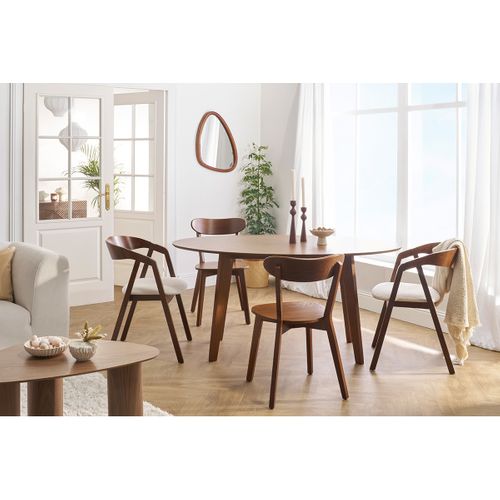 Table à Manger Vintage Ovale En Bois Foncé L160 Cm Marik