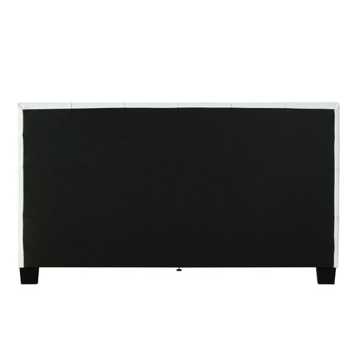 Lit 2 Places 160x200 Cm Blanc Capitonné Marquise