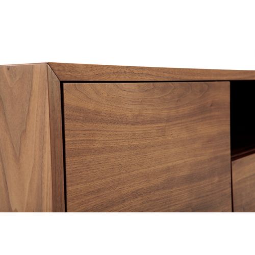 Meuble TV Vintage En Bois Foncé Niche Ouverte L160 Cm Manny
