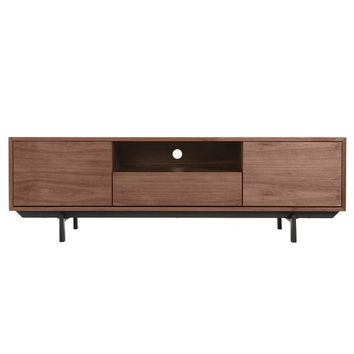 Meuble TV Vintage En Bois Foncé Niche Ouverte L160 Cm Manny