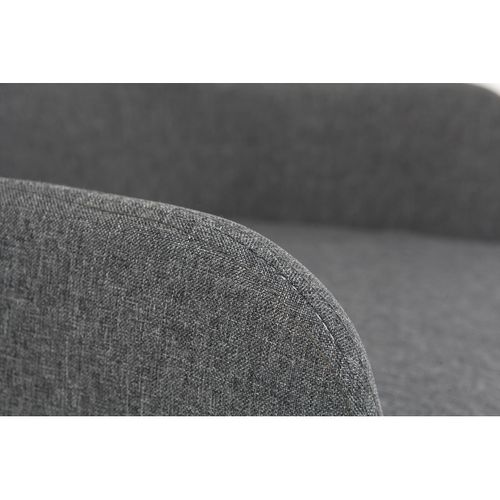 Chaise De Bureau à Roulettes En Tissu Gris Anthracite Et Acier Chromé Shana