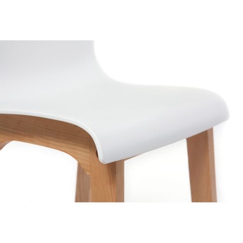 Tabouret De Bar Design Bois Et Blanc 75 Cm (lot De 2) New Surf