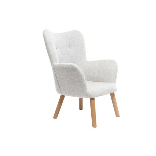 Fauteuil Enfant Scandinave En Tissu Gris Polaire Et Bois Clair Baby Bristol