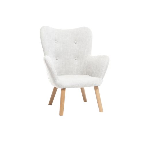 Fauteuil Enfant Scandinave En Tissu Gris Polaire Et Bois Clair Baby Bristol