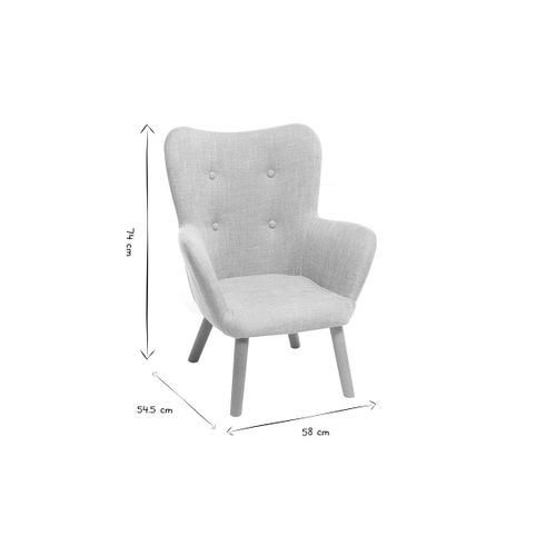 Fauteuil Enfant Scandinave En Tissu Gris Polaire Et Bois Clair Baby Bristol