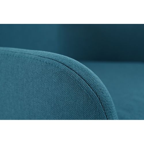 Chaise De Bureau à Roulettes En Tissu Bleu Canard Et Acier Chromé Shana