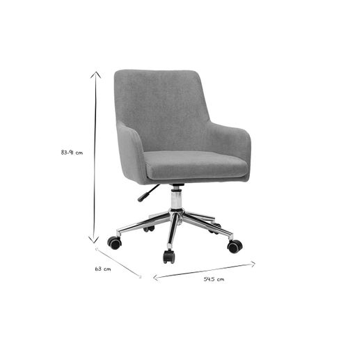 Chaise De Bureau à Roulettes En Tissu Bleu Canard Et Acier Chromé Shana