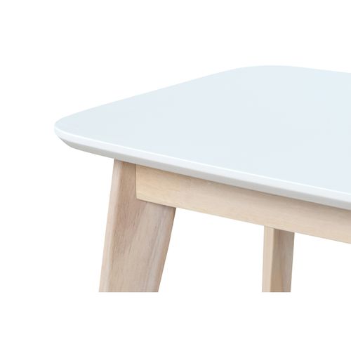 Banc Scandinave Blanc Et Bois Clair L100 Cm Leena