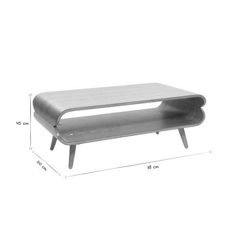 Table Basse Rectangulaire Scandinave Bois Clair L118 Cm Takla