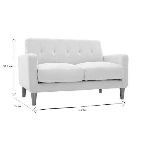 Canapé Scandinave 2 Places En Tissu Beige Et Bois Clair Luna