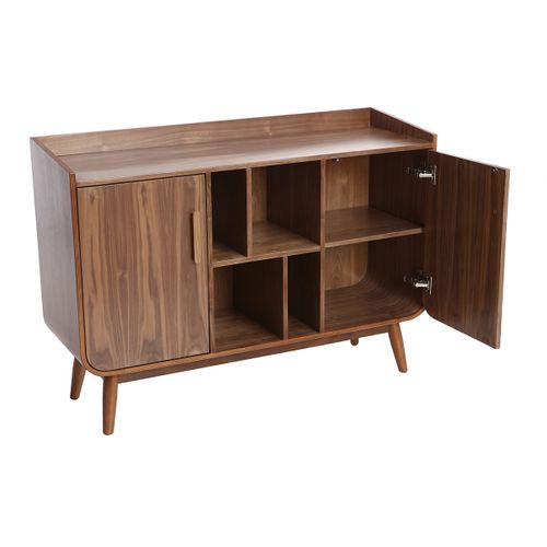 Buffet Vintage En Bois Foncé Noyer 2 Portes L122 Cm Hallen