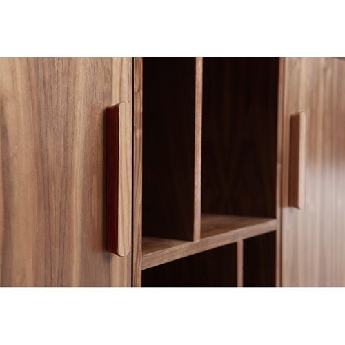 Buffet Vintage En Bois Foncé Noyer 2 Portes L122 Cm Hallen