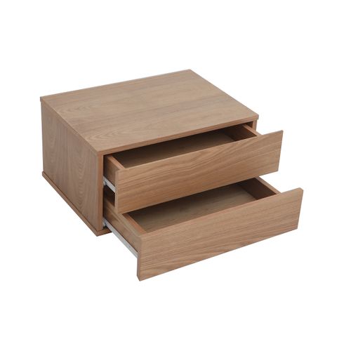 Bureau Modulable Design Avec Rangements 2 Tiroirs Bois Clair L140-218 Cm Max